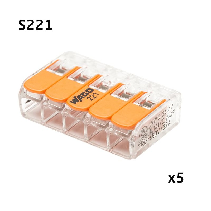 Wago - Blister pack of 40 automatic connection terminals, 2.3