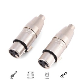 Adaptador XLR a , Conector Hembra de 3 Pines XLR a Adaptador de Conector de Micrófono Audio , Diseño sin Tornillos, Más Duraderode, 2 Piezas