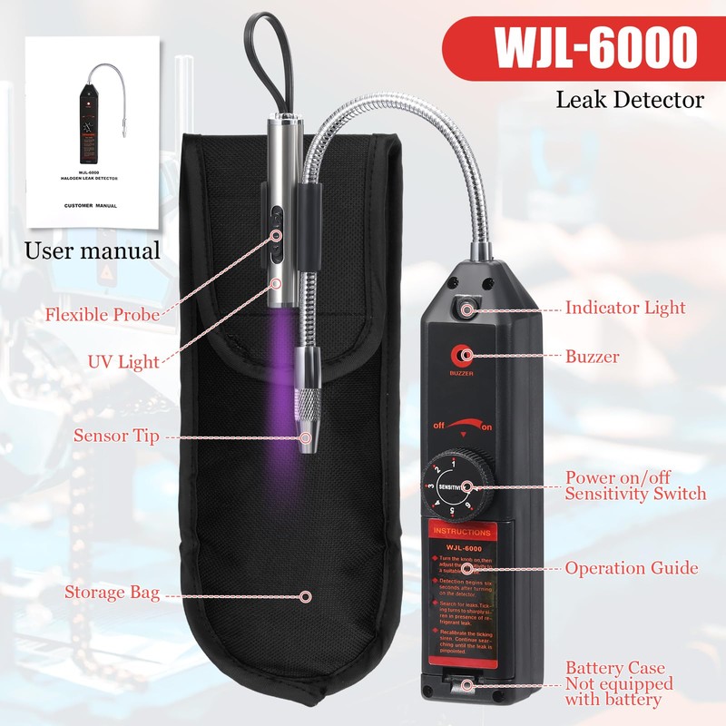 Tellegloww AC Leak Detector Kit, R1234yf R134a R410a AC Oil