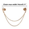 LKXHarleya Gold Stud Double Chain Brooch Pin,Shirts Neck Collar Tips
