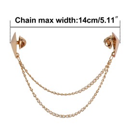 LKXHarleya Gold Stud Double Chain Brooch Pin,Shirts Neck Collar Tips with Tassel Chain,Blouse Lapel Pin for Suits