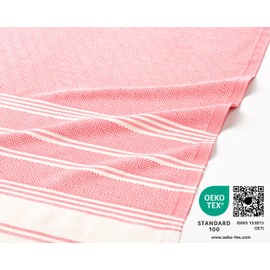 Fit-Flip 100% Recycled Cotton Hammam Towel - Sustainable and Natural - Sauna Towel, Beach Towel, Shower Towel, Bath Towel, Yoga Towel - Coral - 100 x 200 cm, Diamond