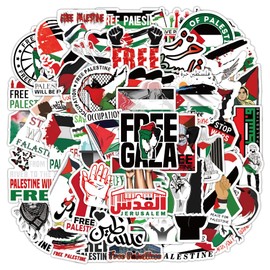 100PCS Colorful Free Palestine Stickers Freedom Waterproof Palestine Stickers Vinyl Decals Stickers for Teens Water Bottle Computer Bumper Pad Phone