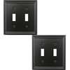 OKAWYC Double Toggle Light Switch Cover Luca Metal Wall Plate,
