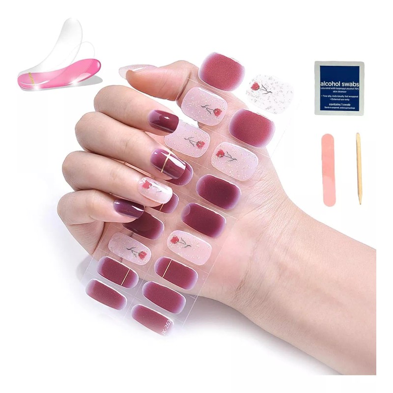 Kit Diy Nail Stickers Pegatinas De Uñas De Gel Semicurado