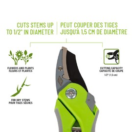 Garant Botanica 8-Inch Anvil Pruner – Lightweight Tree Pruner with Teflon-Coated High-Carbon Blade – Garden Shears with Safety Latch & Non-Slip Handle – Pruning Shears for Gardening, Branch Cutter