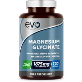 Magnesium Glycinate Supplement - 120 Vegan Capsules | 1875mg Per Serving & 375mg Elemental Magnesium | 100% Daily NRV | High Strength for Maximum Bioavailability | Made in UK by EVO Nutrition