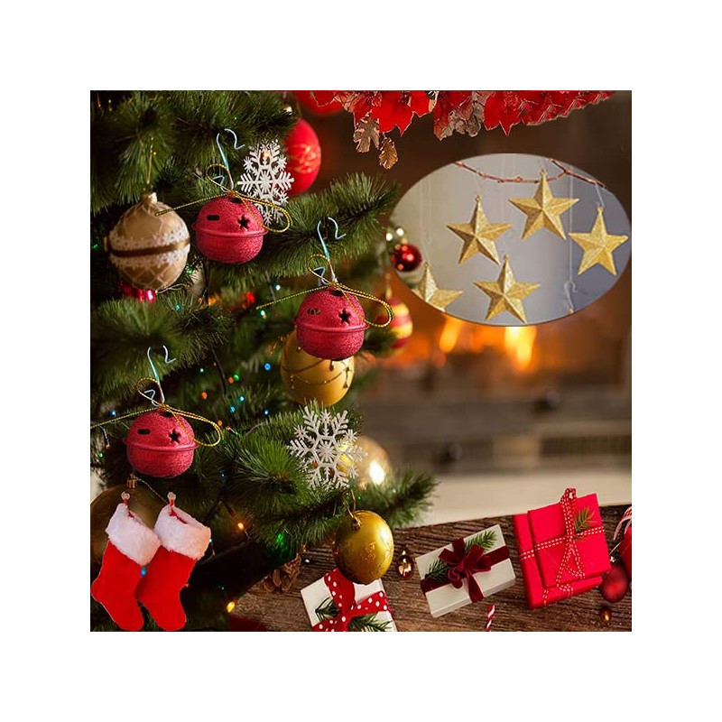 HERZWILD 120pcs Bauble Hooks, Christmas Tree Hooks, Ornament Hooks, Bauble