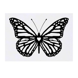 'Butterfly Heart Silhouette' Temporary Tattoo - Water Resistant, Skin-Safe, Non-Toxic Transfer (TO00075793)