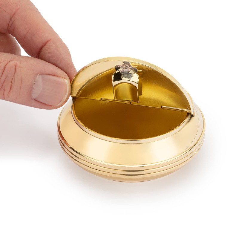 NKlaus 8 cm Round Solid Brass Ashtray 3 cm High