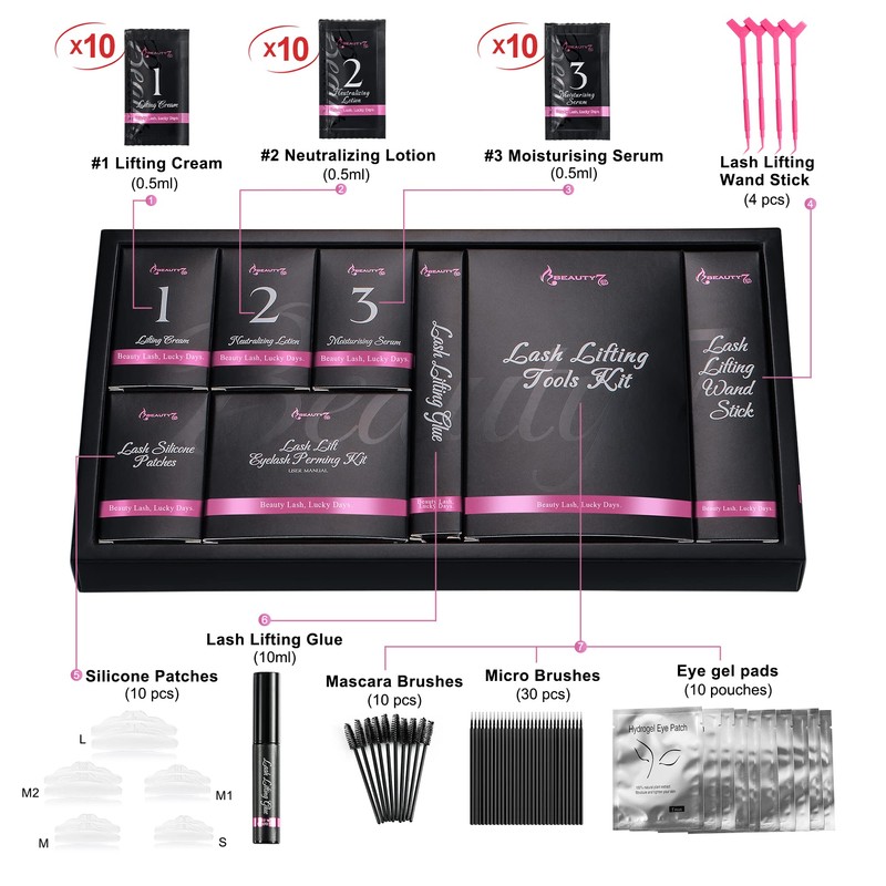 Beauty7 Professional Eyelash and Eyebrow Raiser Kit 2 in 1