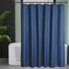 AmazerBath Waffle Shower Curtain, Navy Blue Fabric Shower Curtain with