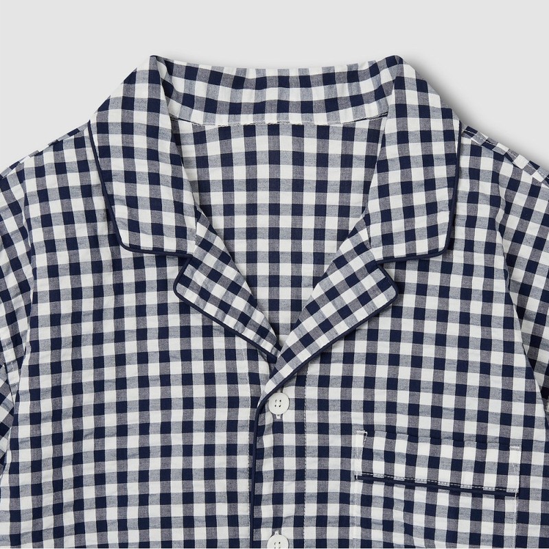 JAJU [JAJU] Men's Seersucker 5-part Pajama Set_Light Navy