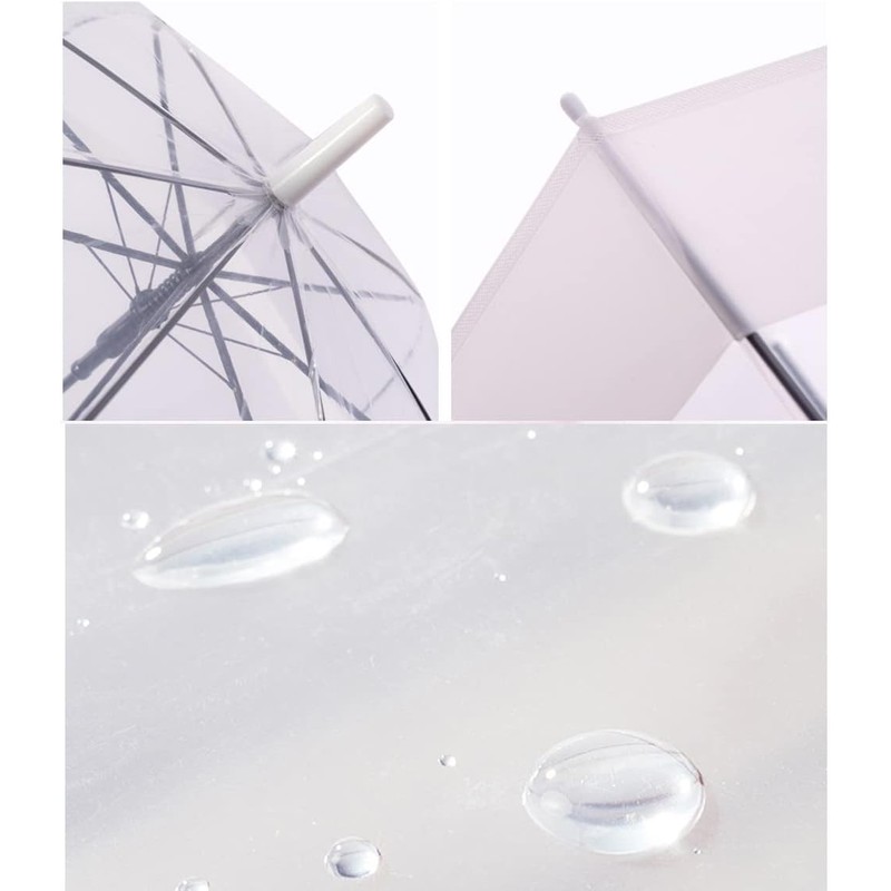ThreeH Clear Bubble Umbrella Easy Grip Handle Sturdy Plastic Transparent