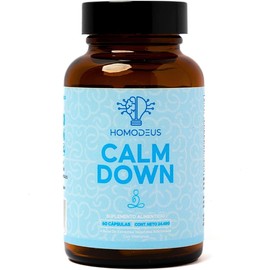 Homodeus Calm Down | Suplemento que Calma Tu Mente Avanzado y Natural con Camomila, GABA, L-Teanina, Vitaminas B6, B12 y D | Impulsa tu Bienestar y Relajación en Situaciones de Estrés y Frustración