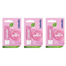 Labello Soft Rosé Lip Balm - Paquete de 3