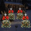 TAILERRI Christmas Tree Solar Pathway Lights Outdoor Decor, 4 Pack,