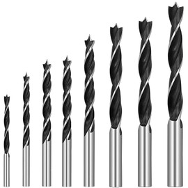 YUENTOEN Set of 8, Round Shaft, Triangular Woodworking Drill, Size 0.1, 0.2, 0.2, 0.2, 0.2, 0.2, 0.2, 0.3, 0.3, 0.4, 0.3, 0.4, 0.4, 0.4