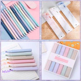 Matreeglam 28 PCS Aesthetic School Supplies with Large Pen Case, Cute Erasers, Lead Refills, Mechanical Pencil Set for Students Stationary School Essentials Writing (Purple)