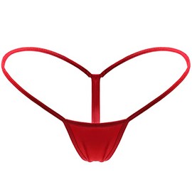 Mbotnee Women's G-Strings Micro Thongs Tiny Panties Underwear (US, Alpha, Large, Regular, Regular, Red)