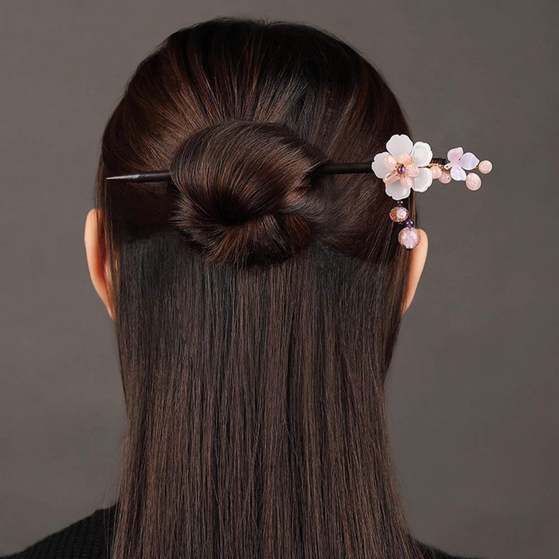 10 bastoncini per capelli in legno, bacchette per capelli cinesi