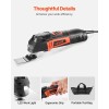 3Amps Corded Oscillating Multi Tool with 6 Variable Speeds 15000-22000
