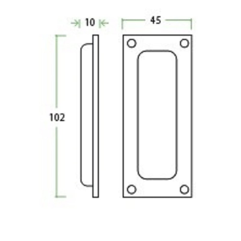 Zoo Hardware FB90 Rectangular Recessed Flush Door Pull Handle 102