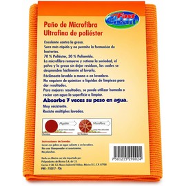 Paño de Microfibra para Carrocería e Interiores 40 x 40 cm Toalla de Limpieza Ultrafina Reutilizable para Auto, Vidrios, Espejos y Superficies Delicadas Sin Rayar (Naranja)