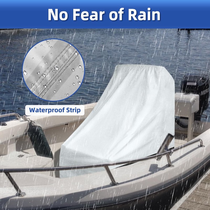 Zenicham Center Console Boat Cover UPF 50+, 420D Waterproof Boat