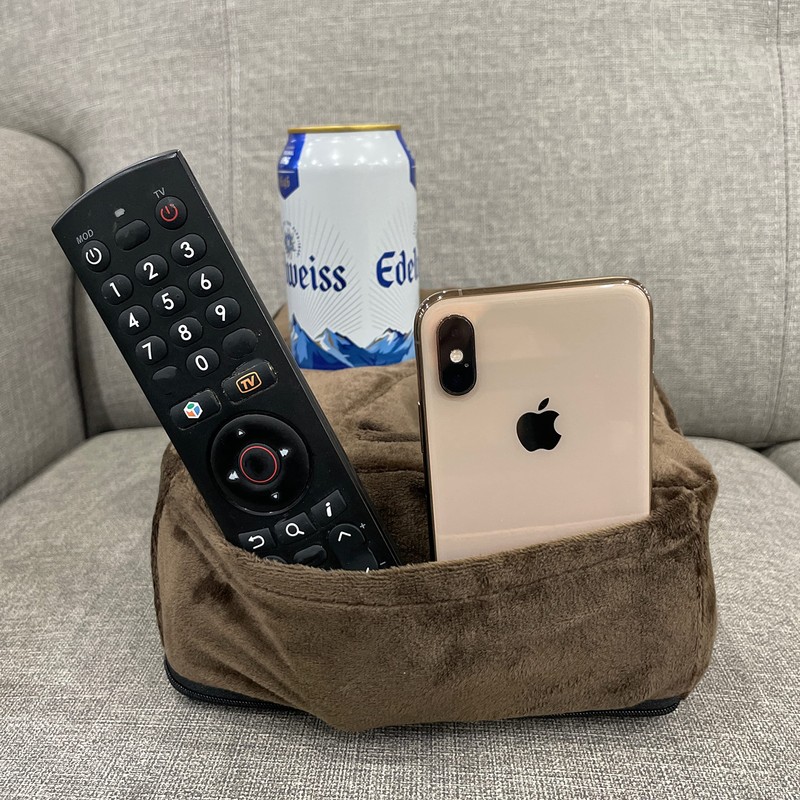 Couch Cup Holder Pillow, Couch Drinks Remotes Holder for Center