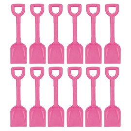 Childrens Kids Small 24cm Plastic Beach Spades - Pink - Set of 12