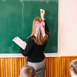 Teacher Hair Bows for Women Teacher Accessories Back To School Pencil FRI-YAY Hair Bow Clips Rhinestone Jeweled Teacher Hair Ribbons Barrettes Back To School Outfits Teacher Appreciation Gifts