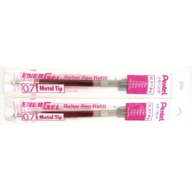 2 Pk Pentel LR7-P EnerGel Refills, 0.7 mm Medium, Pink