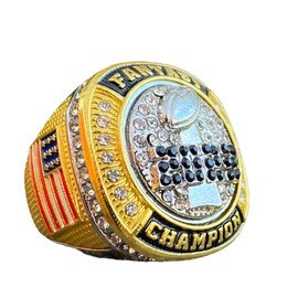 Legacy Rings 2023 Fantasy Football Championship Trophy Ring Premium Award for Fantasy Football League Winner (Gold and Silver Two Tone, 10)