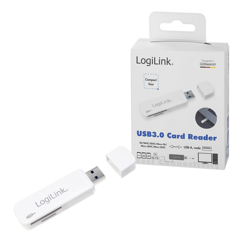 LogiLink CR0034A Mini USB 3.0 Card Reader with Protective Cover