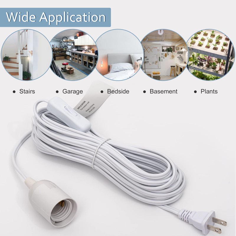 JACKYLED 20Ft UL Approval Extension Hanging Lantern Pendant Light Lamp