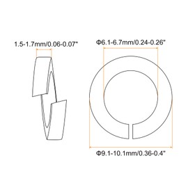 QUARKZMAN Pack of 30 Spring Washers M6 Split Disc Assortment Copper Spring Washers for Screws Bolts Nuts