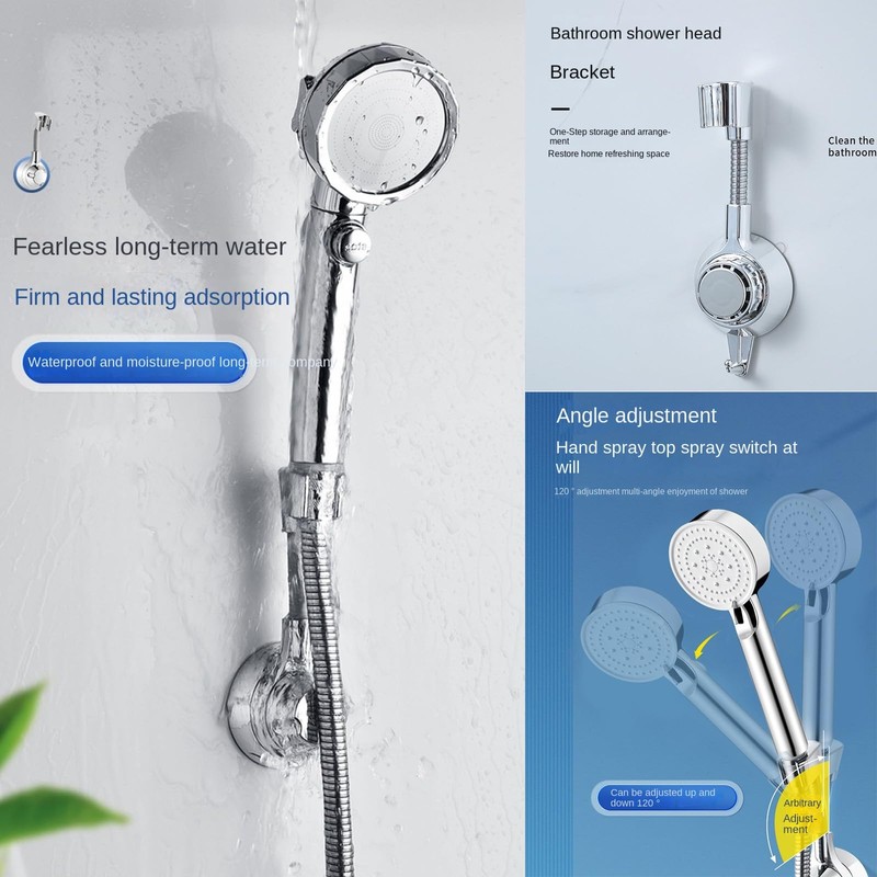 Shower Head Showerhead Holder Bracket Suction Cup Wall Mount Adjustable