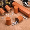 Leather Dice Cup Set, 5 Black Dice Cups + 25