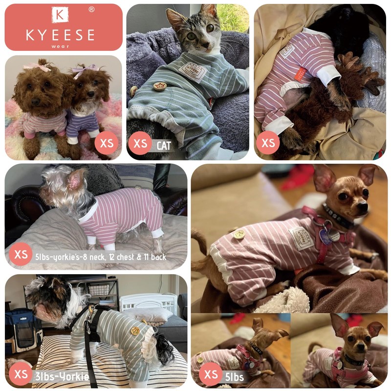 KYEESE- Pijamas para Perros Pijamas para Perros a Rayas Mono