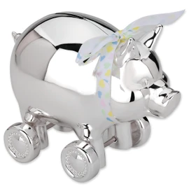 Reed And Barton 640 Piggy with Wheels Silverplate Bank