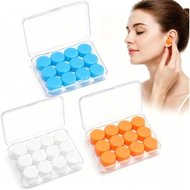 36Pzs Tapones de Oídos para Dormir Silicona, Moldeable, Impermeable (Misto) Cancelacion de Ruido 32dB, No intraauriculares, Reutilizables, Ronquidos, Nadar, Concierto, Viajar, Sensibilidad al Ruido