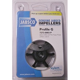 Jabsco 7273-0003-P, Nitrile, Drive Type 4, 6 Blade, 2 Diameter, 7/8 Width, 5/16 Shaft, Plastic Insert