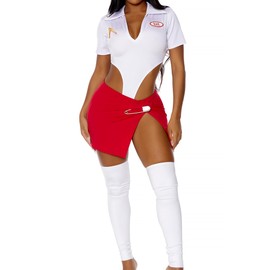 Forplay Women's Secret Menu Sexy Fast Food Employee Costume Set, White, XS/S