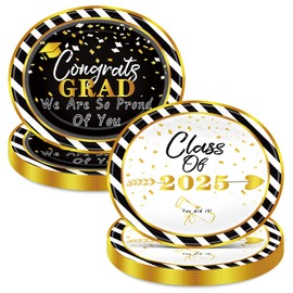 FATLBSEV 50Pcs Graduation Party Oval Paper Plates -10" x 12" Large Disposable Party Plates for Graduation Party Supplies