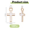 DICOSMETIC 100Pcs Cross Charm Bulk Alloy Enamel Cross Charms White