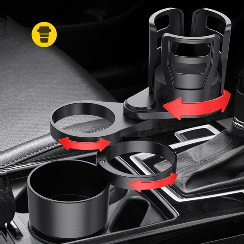 Multifunctional Car Cup Holder Expander Adapter with 360° Rotating Adjustable