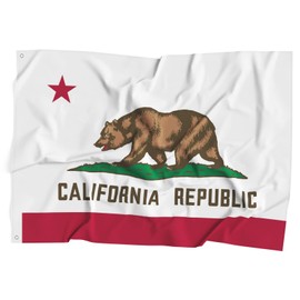 California Republic State Flag Polyester Fiber 3x5 Feet Flag, Bright Colors And Anti-ultraviolet Fade Flag Indoor Outdoor Banner
