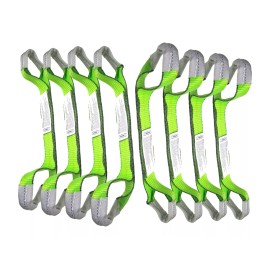 Unbranded 2" x 18" Dog Bone Tie Down Short Strap High Viz Green Reinforced Eye (8 Pack)