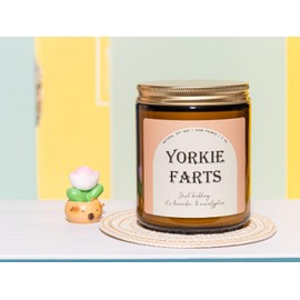 Yorkie Gifts & Decor, Yorkie Gifts for Women & Men, Dog Mom Gift, Yorkshire Terrier Gift - Lavender & Eucalyptus Soy Wax Scented Candle, 7OZ